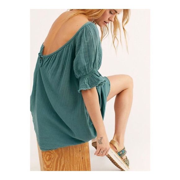 Free People Teal Mini Dress - Picture 2 of 5